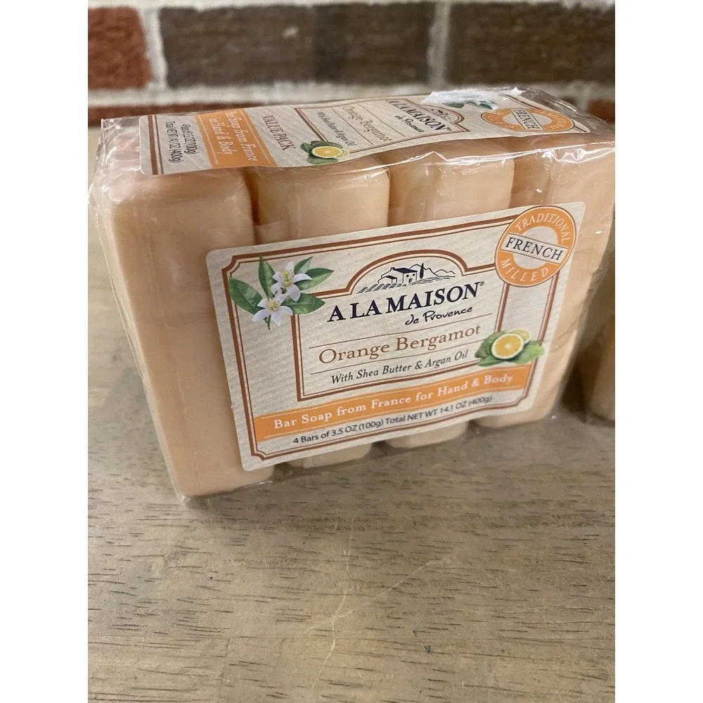 A La Maison ORANGE BERGAMOT & Lavender Bar Soap -3.5 oz each - 8 BARS TOTAL